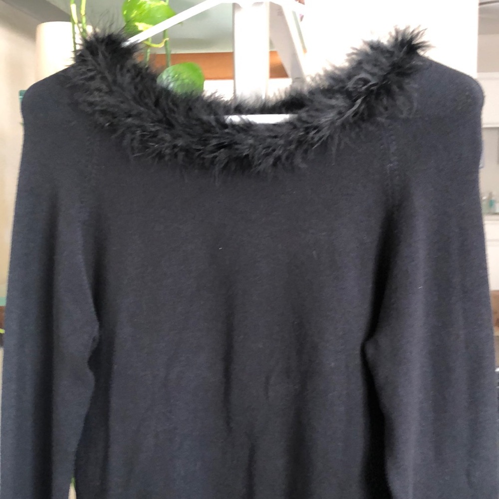BCBG gorgeous fur topped sweater